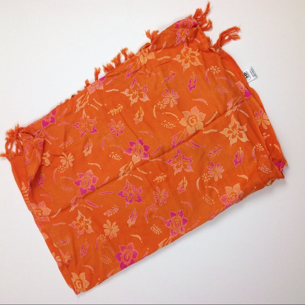 NWOT Hand Creation Orange Scarf or Sarong